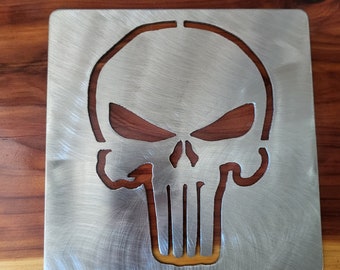 Skull stencil metal stencil, wood router, painting, wood burning, pattern making, wood working, tracing cnc cut steel