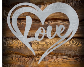 Love heart sign DXF file svg / png / pdf / eps / Ai file cnc plasma, vinyl cutter, cricut, cameo cnc dxf cnc plasma cut files zip file