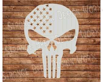 American Flag Skull SVG, CNC Plasma Cut File (Digital Download)