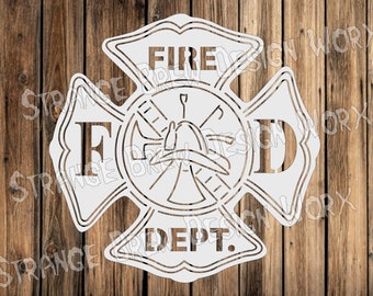 Fire fighter cross shield DXF file svg / png / pdf / eps / Ai file cnc plasma, vinyl cutter, cricut, cameo cnc dxf cnc plasma cut files zip