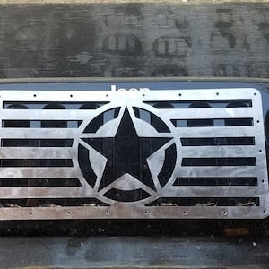 Se adapta a Jeep Wrangler JK JKU Grill dxf svg archivo de corte archivo cnc plasma jeep piezas JK ((descarga digital)) estrella del ejército