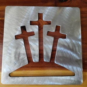 Painted and wood burned cross for sale on  $10 Plain wood crosses to  decorate also available at DIY greek