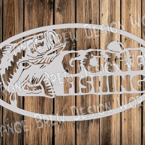 Gone fishing bass DXF file svg / png / pdf / eps / Ai file cnc plasma, vinyl cutter, cricut, cameo cnc dxf cnc plasma cut files zip file