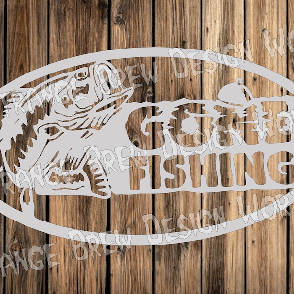 Gone fishing bass DXF file svg / png / pdf / eps / Ai file cnc plasma, vinyl cutter, cricut, cameo cnc dxf cnc plasma cut files zip file