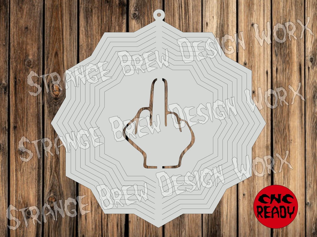 Middle Finger Wind Spinner DXF File Svg / Png / Pdf / Eps / Ai File Cnc