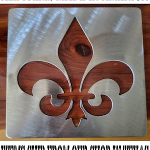 Fleur de lis stencil metal stencil, wood router, painting, wood burning, pattern making, wood working, tracing cnc cut steel fleur-de-lis