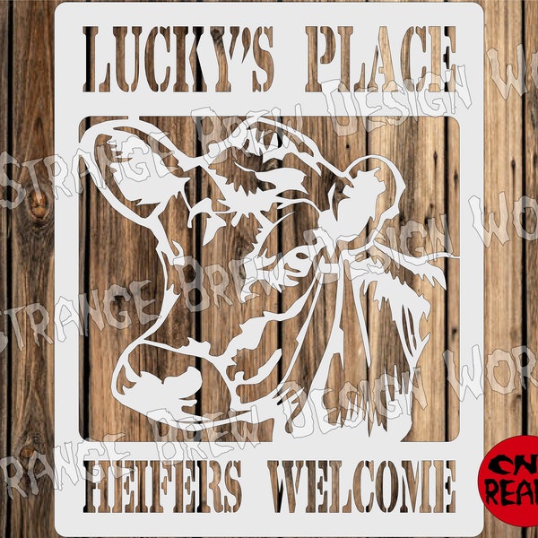 Cow sign heifer sign DXF file svg / png / pdf / eps / Ai file cnc plasma, vinyl cutter, cricut, cameo cnc dxf cnc plasma cut files zip