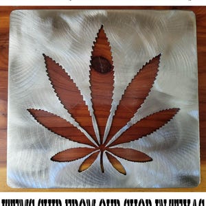 Pot leaf stencil metal stencil, wood router, painting, wood burning, pattern making, wood working, tracing cnc cut steel V2