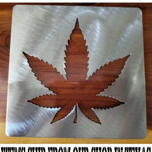 Pot leaf stencil metal stencil, wood router, painting, wood burning, pattern making, wood working, tracing cnc cut steel v2