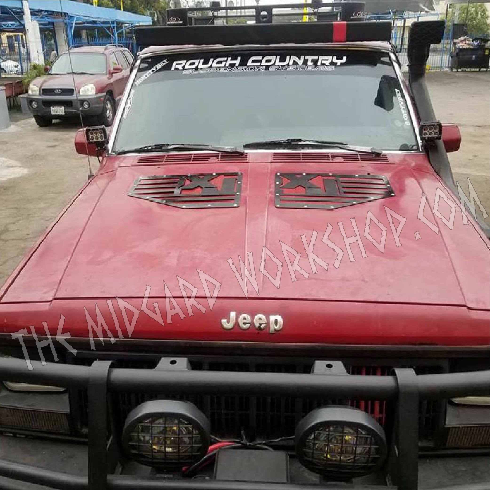 さらに100円引き◆JEEP◆Cherokee print hood Pre-Cut Black Hood Decal Graphic FITS Jeep Cherokee 2023