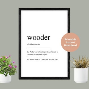 Wooder Philadelphia Print | Instant Digital Download | Printable | Philadelphia Artwork | Gifts | Philly Artwork