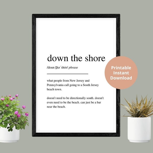 Down the Shore Philadelphia Print | Instant Digital Download | Printable | Jersey Shore Artwork | Gifts | Beach Artwork