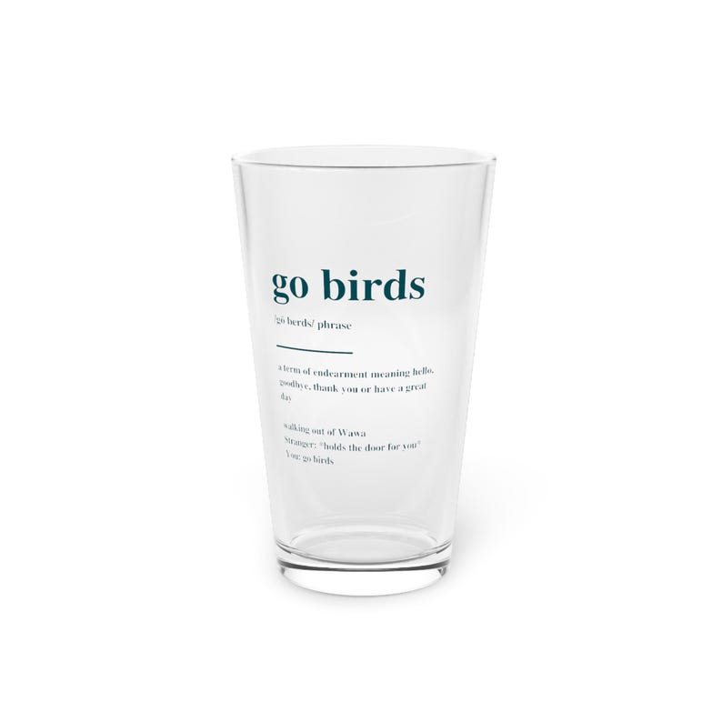 Go Birds Pint Glass | Philadelphia Eagles Gift image 1