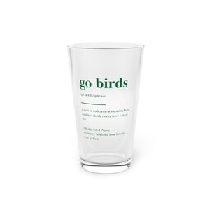 Go Birds Definition Pint Glas | Philadelphia Eagles | Philly Geschenke | Philly Sports | Go Vögel | Kelly Grün