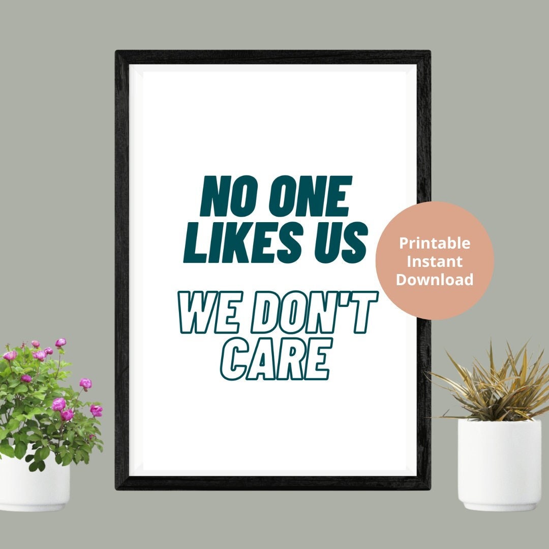 No One Likes Us We Don't Care No One Likes Us We Don't Care Philadelphia Print | Instant Digital