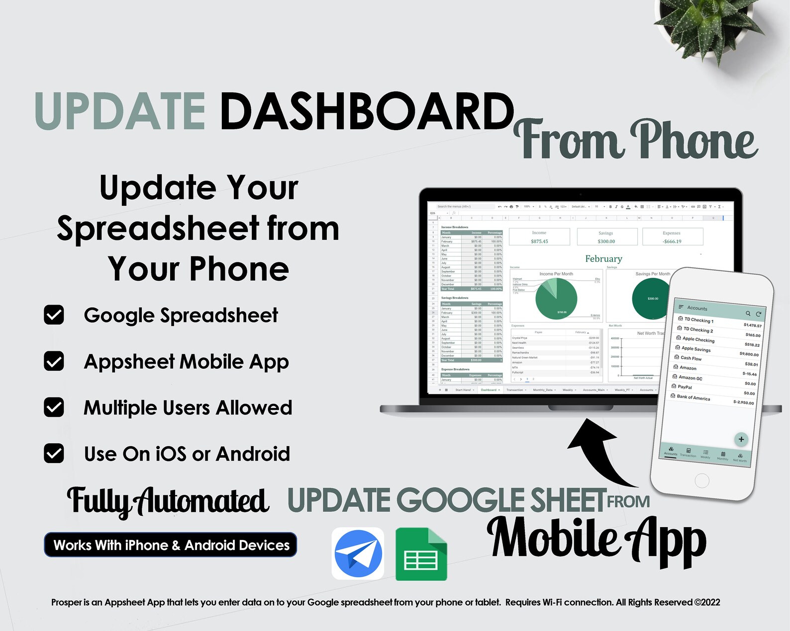 Google Sheets Dashboard & Appsheet Mobile App update | Etsy