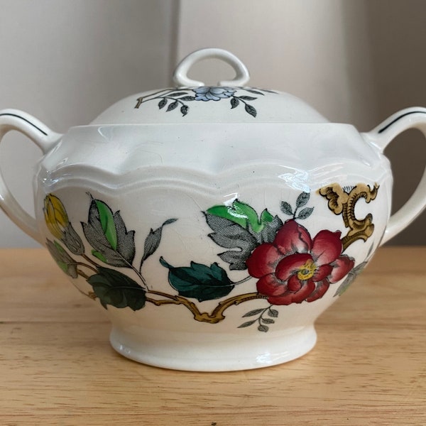 Floral Sugar Bowl Etsy