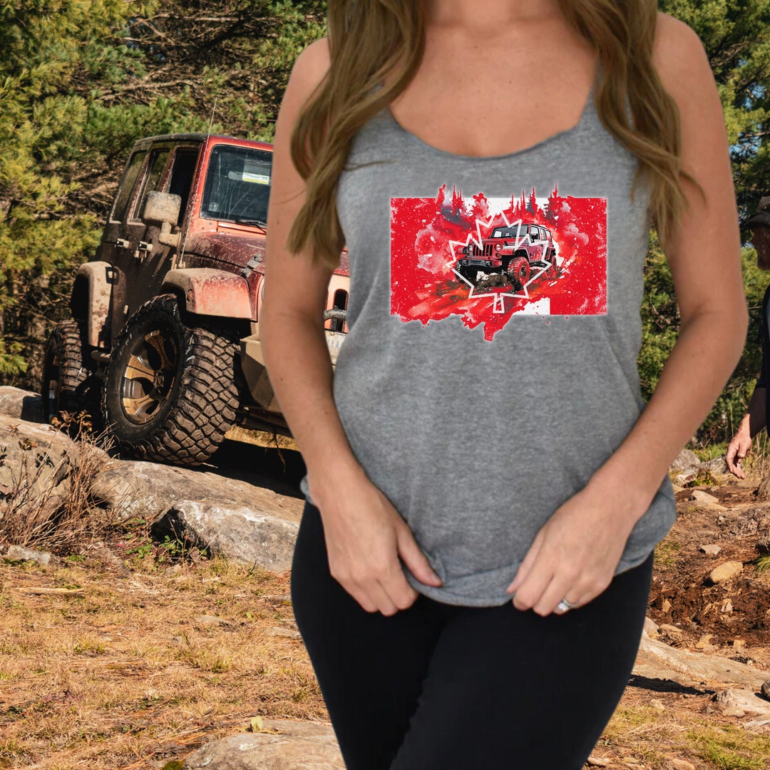 Vintage Canada Jeep Flag Razorback Tank Top Canada Day Tank Etsy