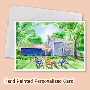 Cartão de aniversário em aquarela pintado à mão - presente de aniversário personalizado e único