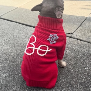 Frenchie Dog sweater/ Large dog sweater/ Keepsake/ Hand Embroidered/ 30-170lbs