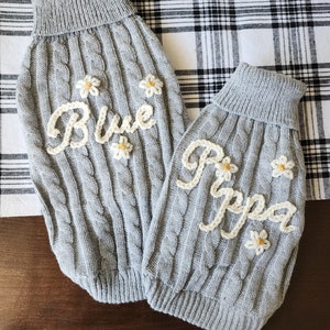 Personalized Small Dog/ Puppy/ Dog Sweater/ Name Sweater/ Keepsake