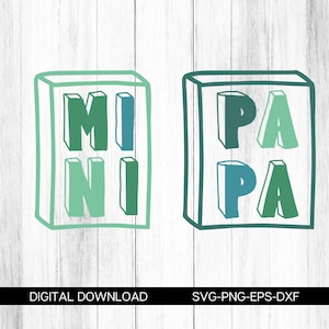 Papa e Mini Bundle SVG, Papa Svg / Mini Svg, Papà Svg, Baby Svg, papà e Me Svg, Camicia Svg, Cricut Svg, Svg Designs, Cut Files