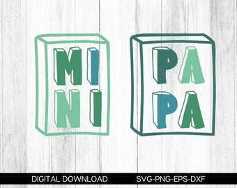 Papa and Mini Bundle SVG, Papa Svg | Mini Svg, Dad Svg, Baby Svg, daddy and Me Svg, Shirt Svg, Cricut Svg, Svg Designs, Cut Files