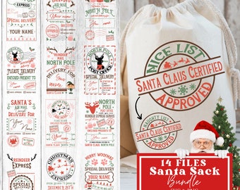 Santa sack svg bundle, Santa, North Pole Express svg, Santa bag svg, special delivery svg, Christmas sack svg, North Pole svg, Christmas svg