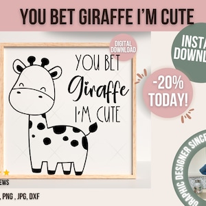 Vous pariez girafe je suis mignon SVG, bébé cache-couche Svg, bébé Animal SVG | Neutre bébé Svg, girafe Svg, mignon bébé cache-couche Svg, drôle bébé cache-couche svg
