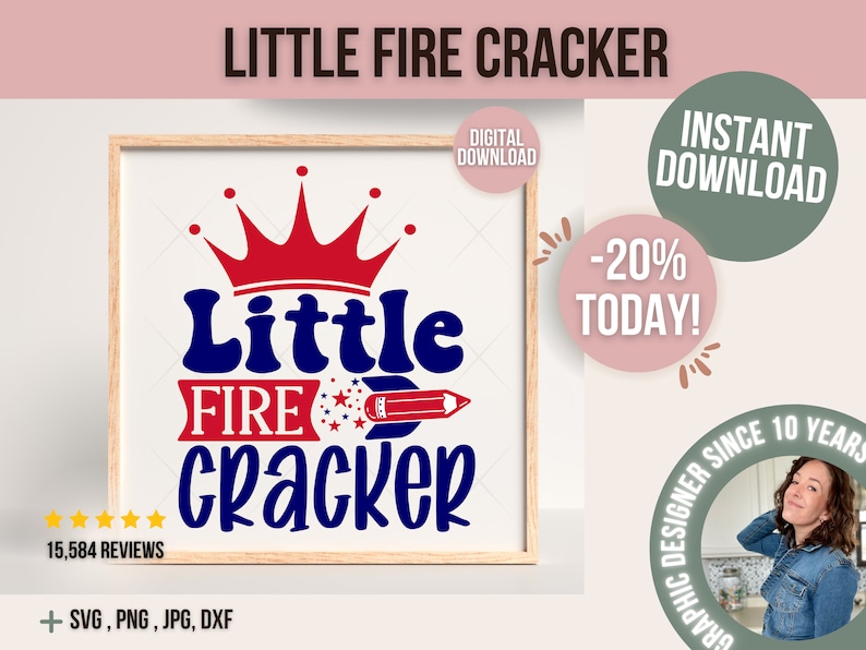 Little Firecracker Svg, Patriotic Cut File, Fourth of July Svg, Svg Dxf ...