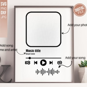 Music Player Svg, Acrylic Song Art, Glass Music Player Svg, Play Buttons Svg,Png,Eps, Cricut, Song Player Svg, Album Song Cover