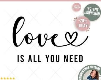 Love Is All You Need SVG, Happy Valentine's Day SVG, Valentine's Day Shirts svg, Love svg, Valentine Gift, Hand written svg,Cut File Cricut