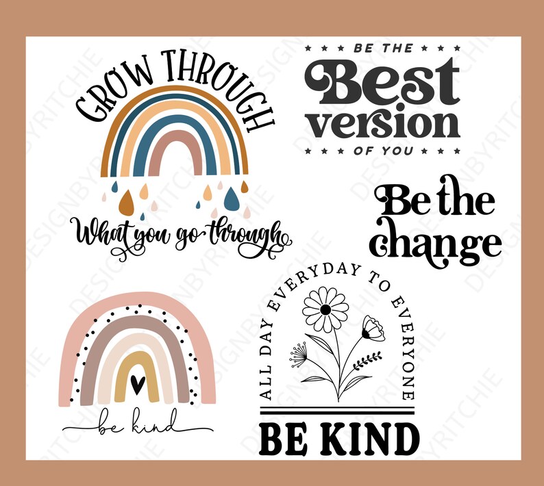 Inspirational Boho Quote Bundle Svg Motivational Quotes Svg Etsy