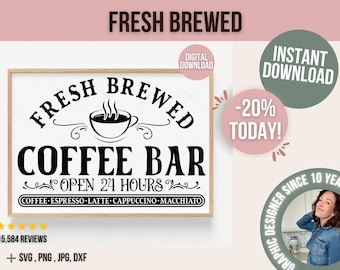 Kaffee-Svg, Kaffee-Bar-SVG-Datei, Kaffee-Zeichen-Svg, Küche-Svg, Vintage Kaffee-Svg, Kaffee-Bar-Zeichen-Svg, Haus-Svg, Wohn-Dekor-Svg