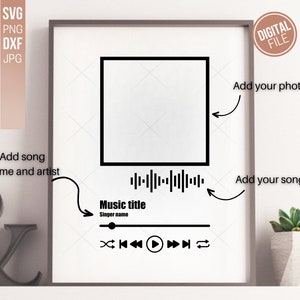 Music Player Svg, Acrylic Song Art, Glass Music Player Svg, Play Buttons Svg,Png,Eps, Cricut, Song Player Svg, Album Song Cover