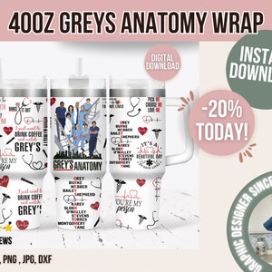 Grey's Anatomy PNG, 40oz Libbey Wrap, Greys, Nurse, Grey Sloan, Quotes, Greys Quote, Mcdreamy, PNG Glass Wrap, Grays Anatomy Libbey wrap