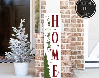Segno portico di Natale svg, segno verticale del portico svg, buon Natale svg , segno di benvenuto svg, segno verticale di Natale svg , inverno svg, rustico