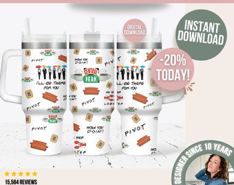 Amigos 40oz Tumbler Png, 40oz Quencher Tumbler, Amigos dando diseños de sublimación, Amigos se reúnen, Diseños de camisetas de TV PNG, png popular