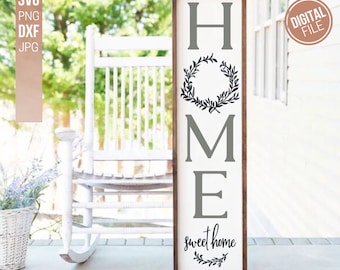 Welcome Porch Sign Svg, Welcome to Our Home Sign Svg, Porch Leaner Svg, Vertical Sign Svg, Customize with Your Last Name, Svg Cut Files