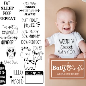 Baby Bundle, Baby SVG Bundle, Newborn Bundle, Baby Bundle, Baby svg, dxf, png descarga instantánea, divertido bebé svg, Newborn svg, Onesie svg