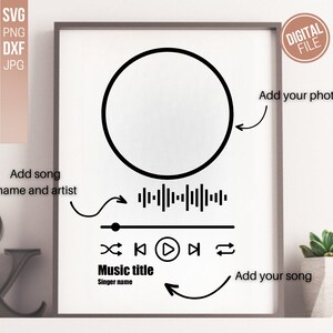 Music Player Svg, Acrylic Song Art, Glass Music Player Svg, Play Buttons Svg,Png,Eps, Cricut, Song Player Svg, Album Song Cover