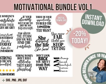 Motivational Quote Bundle, SVG Bundle, motivational quote svg, svg files for Cricut, inspirational quote svg, boho quote svg