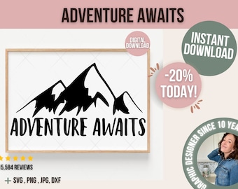 Adventure Awaits SVG PNG DXF | Adventure is Calling | Adventure Cut File | Camping svg | Camping Cut File | Cricut | Silhouette
