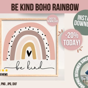 Be Kind Rainbow svg , Rainbow PNG File For Cricut, Be Kind PNG Digital Download