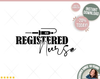 Registered Nurse Svg Png and Cut Files for Cricut, Nurse Shirt Svg, Nurse Life Svg, Nurse Sublimation, RN Png, Silhouette, Digital Prints