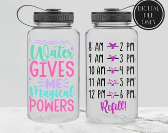 Water gives me mermaid powers, Water Tracker Svg, Fitness Svg, Water Bottle Svg, Water Tracker svg