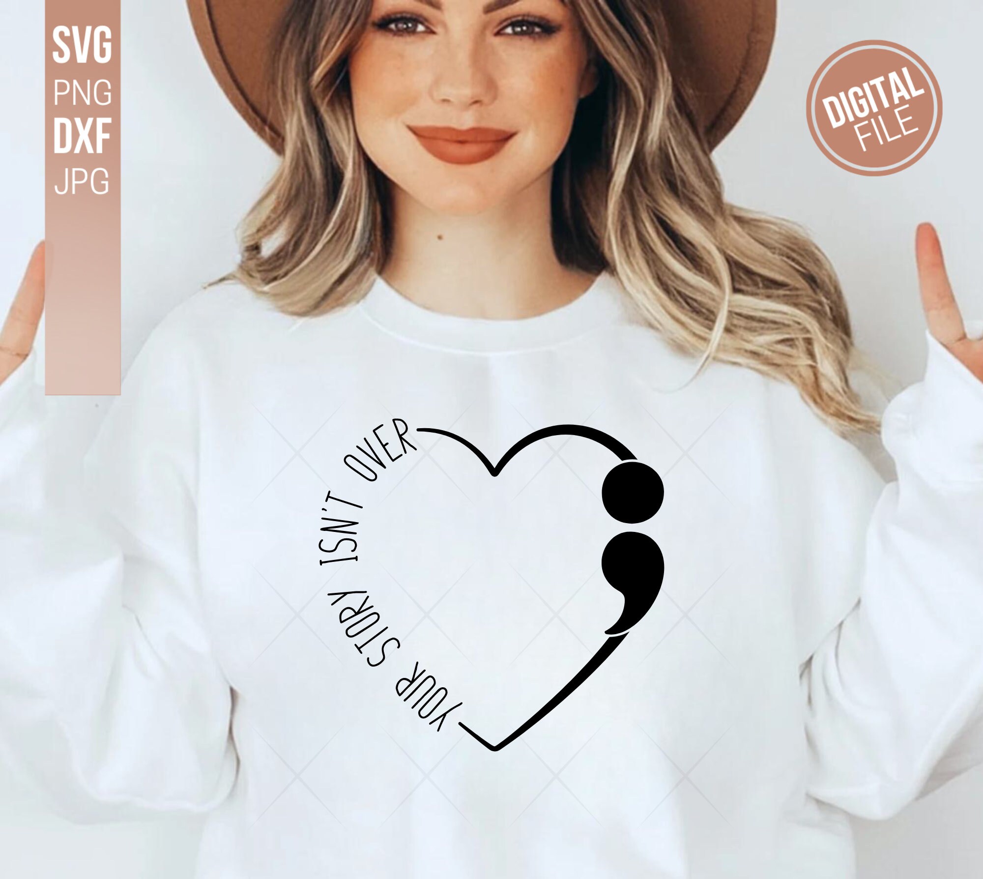 Your Story Isn't Over Yet Semi-colon Svg Mental Health - Etsy