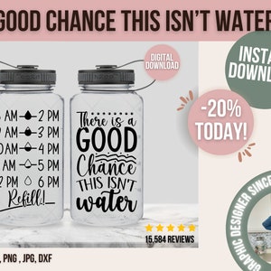 Wasserflasche SVG| Es besteht eine gute Chance, dass dies kein Wasser ist | Wasser Tracker SVG| Wasserflasche| Wasser Tracker für Schneidemaschinen| Tracker