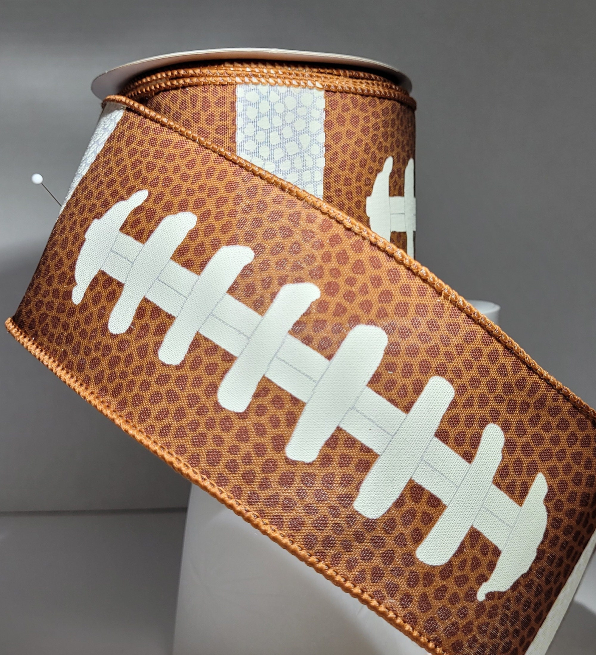 2.5 Inches This FOOTBALL Ribbon With Laces Like Those on a Football ...
