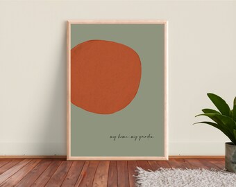 Minimalist Abstract Zen Decor Wall Art Print for Peace, Grounding and Self Love for your Home Decor, Botanical Wall Art Print